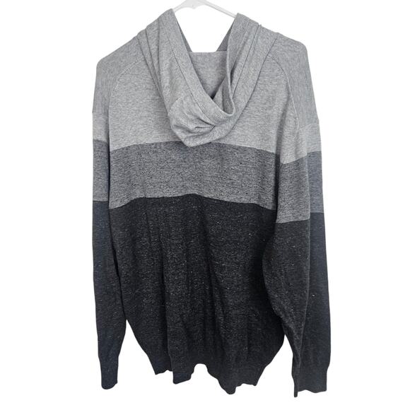 True Nation Pullover Sweater Men XL Black Gray Colorblock Sweater Hooded Sweater - Picture 9 of 9